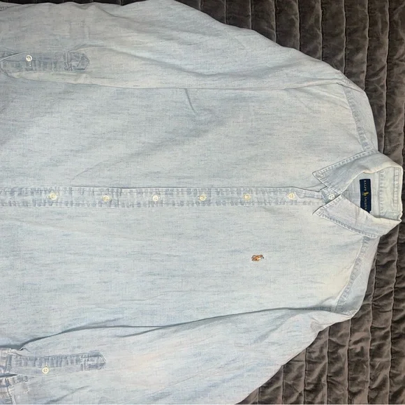 Vintage Ralph Lauren Light Blue Button-Up Shirt - Picture 1 of 3